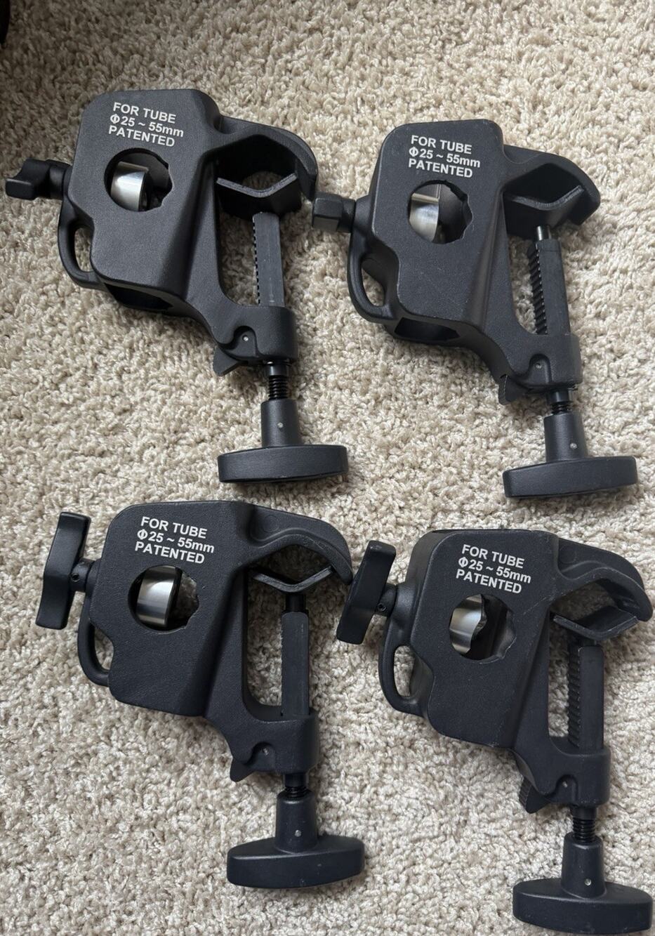 Kupo Quick Action Jr. Pipe Clamp Ø25-55mm Clamps Black Lot of 4